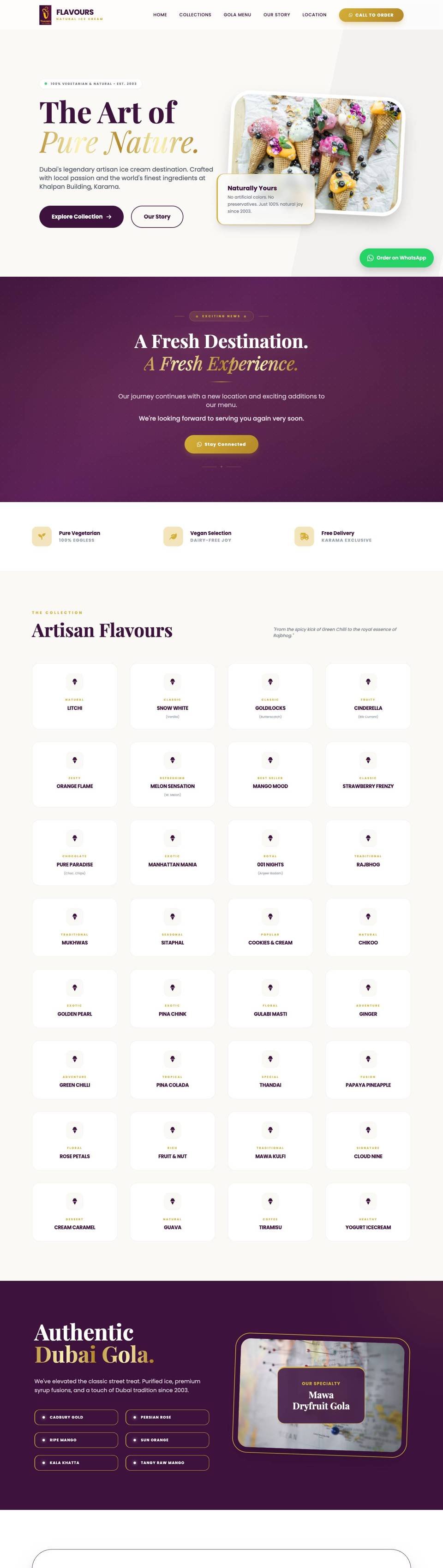 Flavours Ice Creams website by YoGi